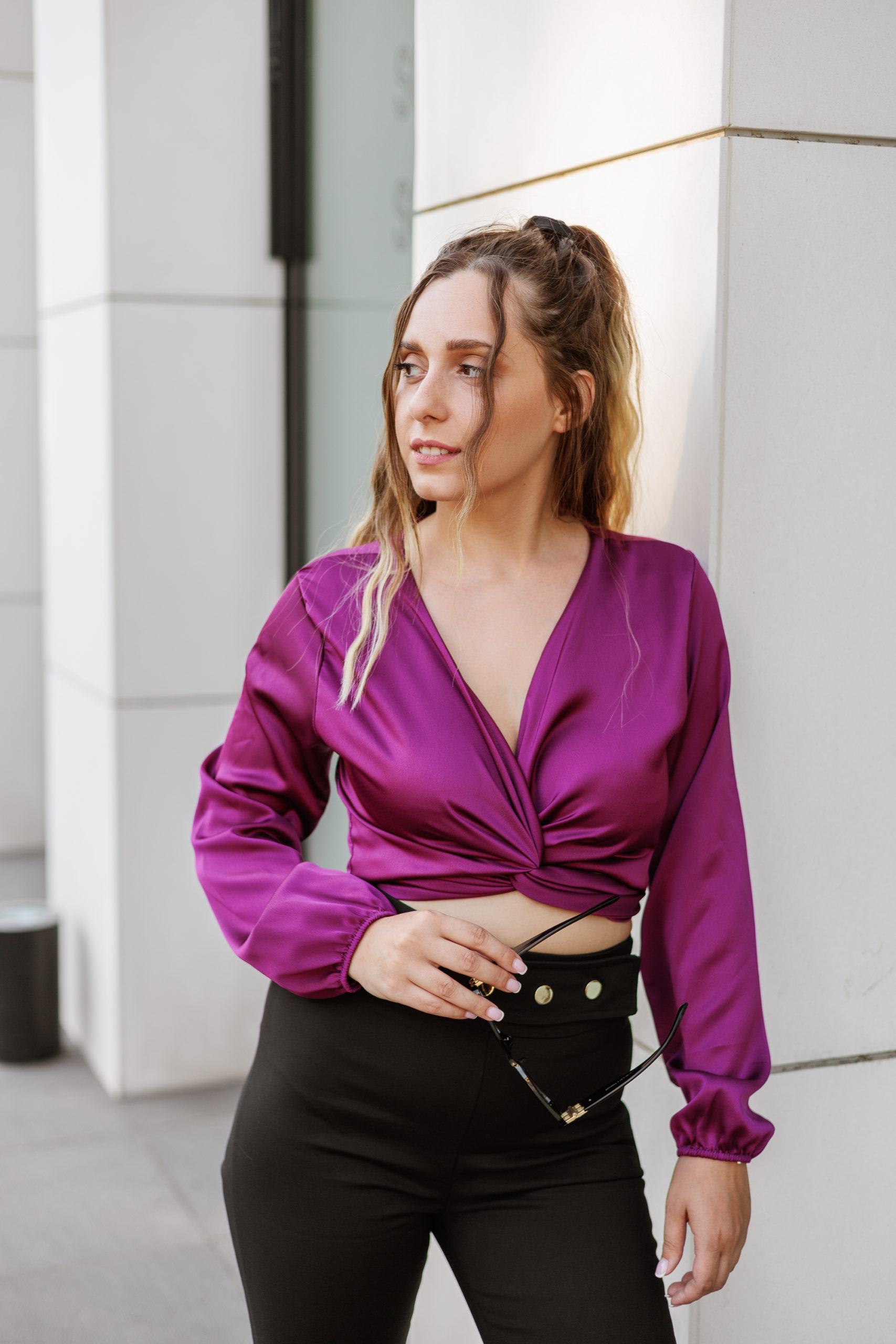 Crop top satin "Errika"